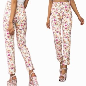 Dolls Kill Mushroom Butterfly Floral 2X Plus Size High Rise White Mom Jeans